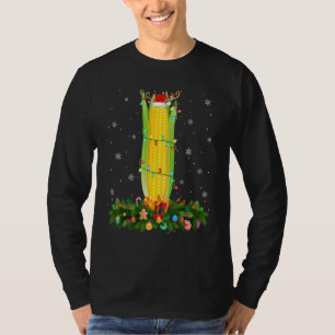 Xmas Holiday Reindeer Hat Santa Corn Christmas T-Shirt