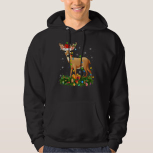 Xmas Holiday Reindeer Hat Santa Deer Christmas Hoodie
