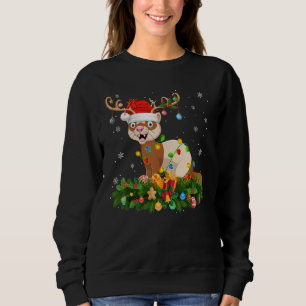Xmas Holiday Reindeer Hat Santa Ferret Christmas Sweatshirt