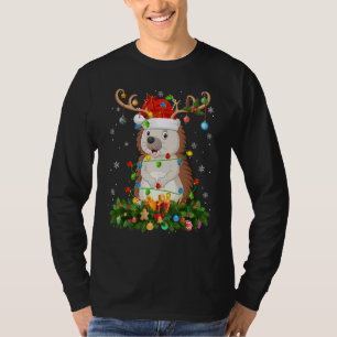 Xmas Holiday Reindeer Hat Santa Hedgehog Christmas T-Shirt