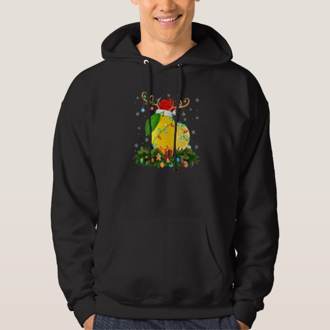Xmas Holiday Reindeer Hat Santa Lemon Christmas   Hoodie (Front)