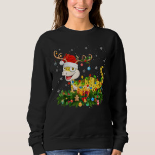 Xmas Holiday Reindeer Hat Santa Lizard Christmas Sweatshirt