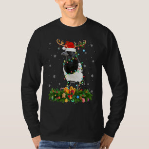 Xmas Holiday Reindeer Hat Santa Magpie Bird Christ T-Shirt