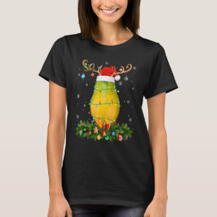 Xmas Holiday Reindeer Hat Santa Papaya Fruit Chris T-Shirt