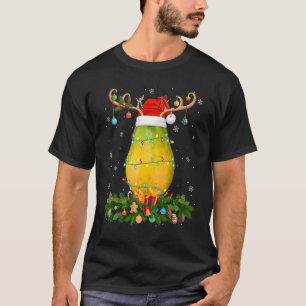 Xmas Holiday Reindeer Hat Santa Papaya Fruit Chris T-Shirt