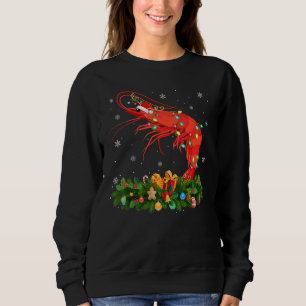 Xmas Holiday Reindeer Hat Santa Shrimp Fish Christ Sweatshirt