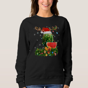 Xmas Holiday Reindeer Hat Santa Watermelon Fruit C Sweatshirt