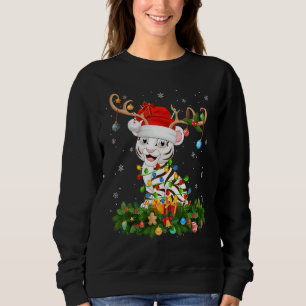 Xmas Holiday Reindeer Hat Santa White Tiger Christ Sweatshirt