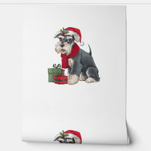 Xmas Holiday Santa Giant Schnauzer Dog Christmas Wallpaper