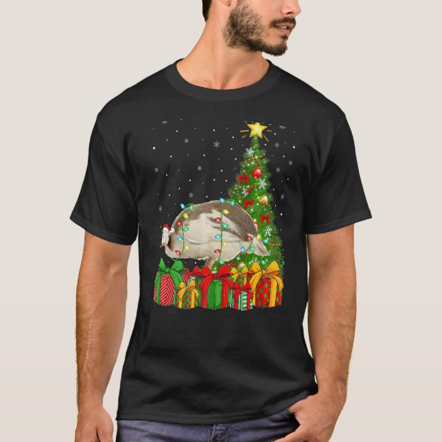 Xmas Holiday Santa Guinea Fowl Bird Christmas Tree T-Shirt (Front)