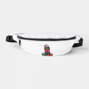 Xmas Holiday Santa Hat Irish Setter Dog Christmas Bum Bags