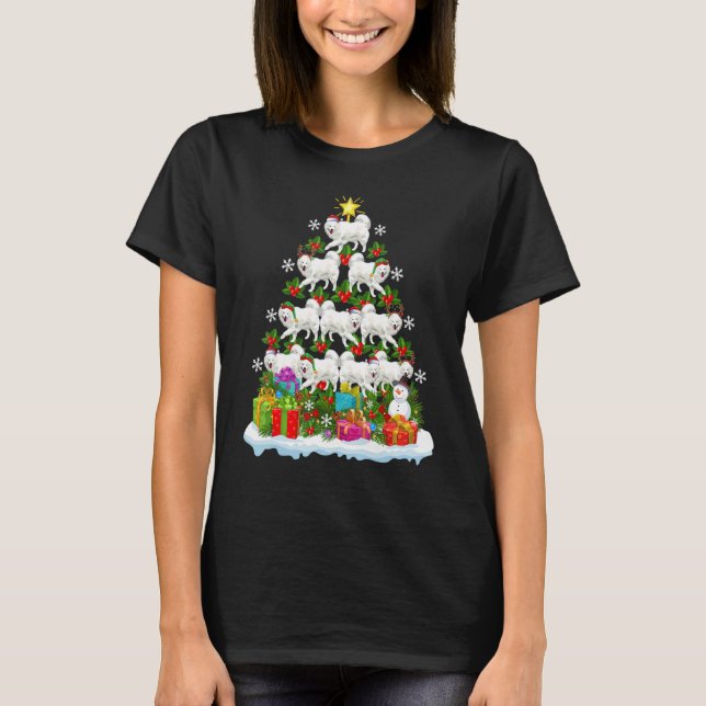 Xmas Holiday   Santa Samoyed Dog Christmas Tree T-Shirt (Front)