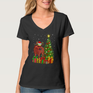 Xmas Holiday Santa Water Buffalo Christmas Tree   T-Shirt