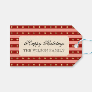 Xmas Holiday Striped Noel Christmas Wrapping  Gift Tags