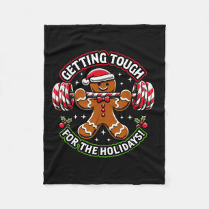 Xmas Holidays Gingerbread Man Fleece Blanket