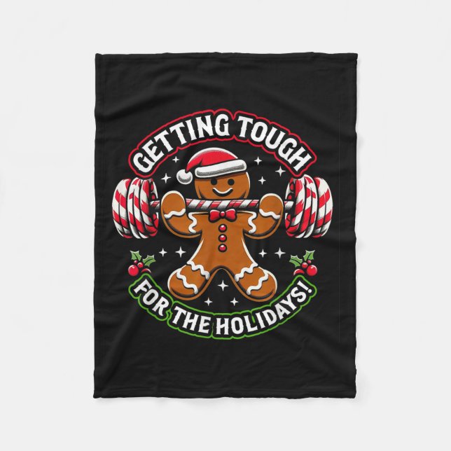 Xmas Holidays Gingerbread Man  Fleece Blanket (Front)