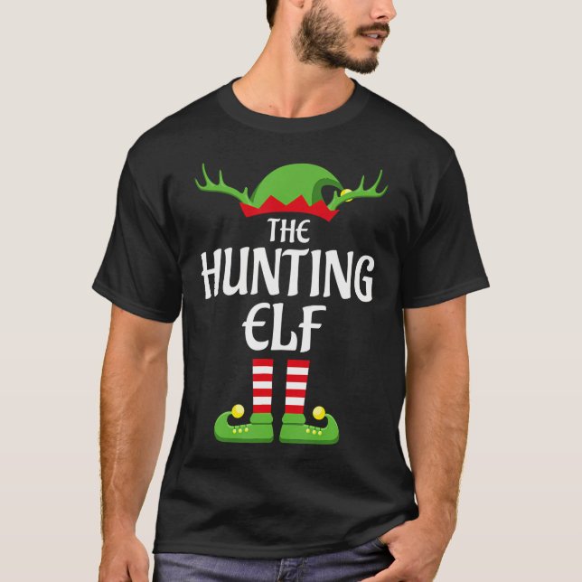 Xmas Hunting Elf Family Matching Noel 	 Christmas T-Shirt (Front)
