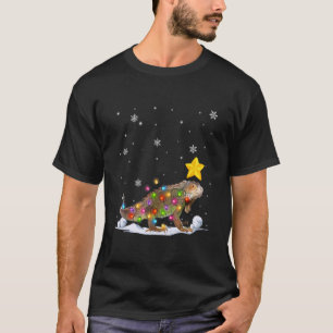 Xmas Iguana Animals Christmas Tree Lights T-Shirt