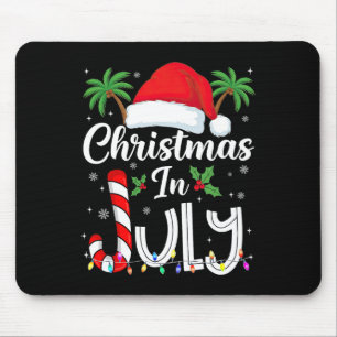 Xmas In July Santa Hat Beach Trip Tropical Summer Mouse Pad