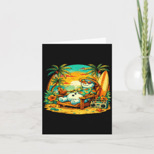 Xmas In July Santa Snowman Beach Summer Christmas Card