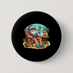 Xmas In July Santa Summer Christmas In June Beach 6 Cm Round Badge