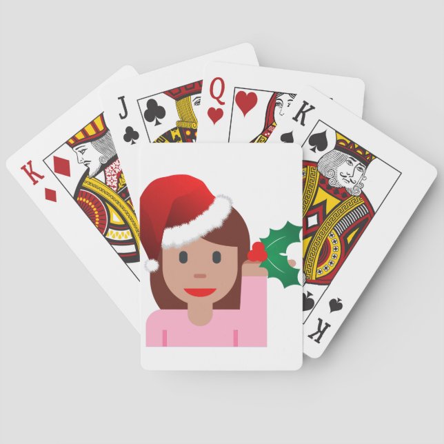 xmas information girl emoji playing cards (Back)