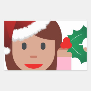 xmas information girl emoji rectangular sticker