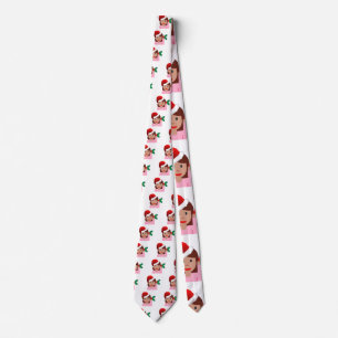 xmas information girl emoji tie