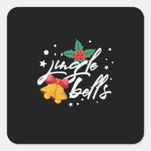 Xmas Jingle Bells Square Sticker