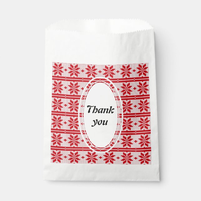 Xmas knitting seamless pattern 1 + your ideas favour bags (Front)