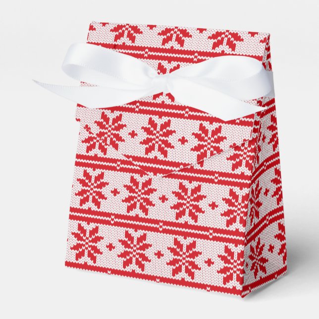 Xmas knitting seamless pattern 1 + your ideas favour box (Front Side)