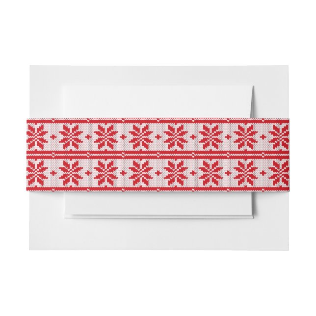 Xmas knitting seamless pattern 1 + your ideas invitation belly band (Front Example)