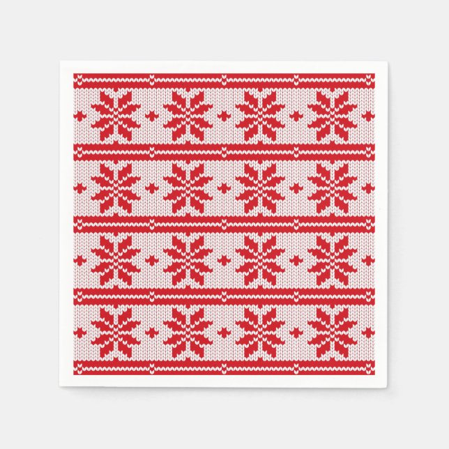Xmas knitting seamless pattern 1 + your ideas napkin (Front)