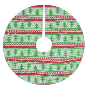 Xmas knitting seamless pattern 2 + your ideas brushed polyester tree skirt