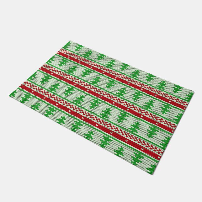 Xmas knitting seamless pattern 2 + your ideas doormat (Angled)