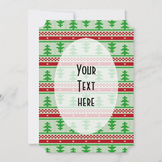 Xmas knitting seamless pattern 2 + your ideas holiday card (Front)