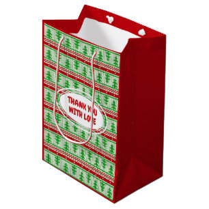 Xmas knitting seamless pattern 2 + your ideas medium gift bag