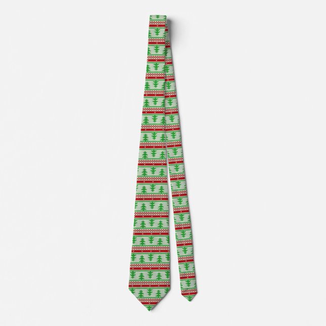 Xmas knitting seamless pattern 2 + your ideas tie (Front)