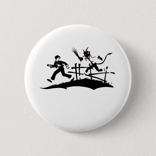 xmas krampus 6 cm round badge (Front)