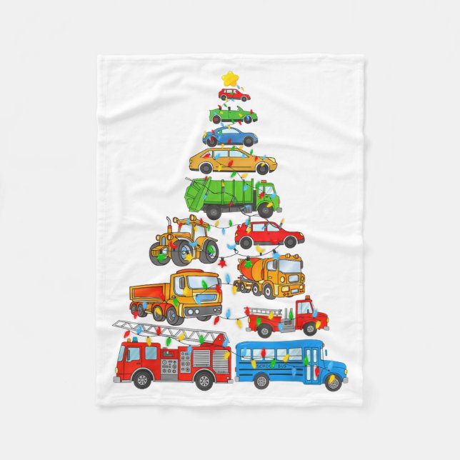 Xmas Light Christmas Tree, Funny Xmas Boys Kids To Fleece Blanket (Front)