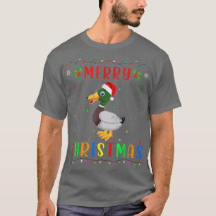 Xmas Light Duck Design Matching Christmas Pajama T-Shirt