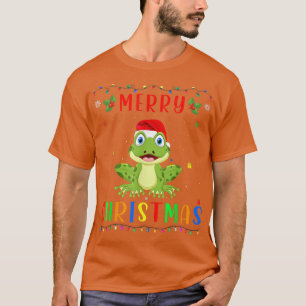 Xmas Light Frog Design Matching Christmas Pajama T-Shirt