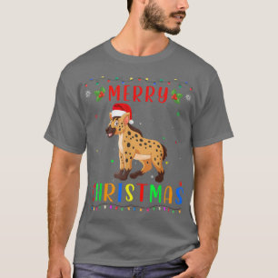 Xmas Light Hyena Design Matching Christmas Pajama T-Shirt