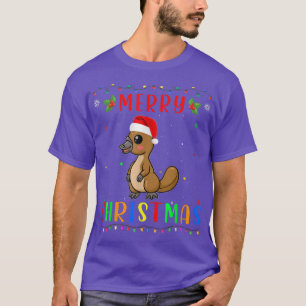 Xmas Light Platypus Design Matching Christmas Paja T-Shirt