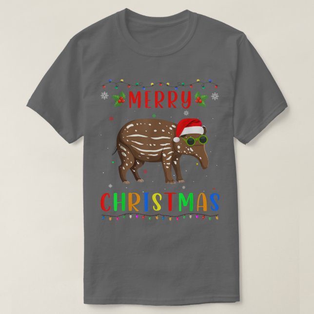 Xmas Light Tapir Design Matching Christmas Pajama  T-Shirt (Design Front)