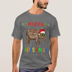 Xmas Light Tapir Design Matching Christmas Pajama T-Shirt