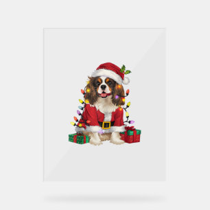 Xmas Lighting Cavalier King Charles Spaniel Dog Ch Acrylic Sign