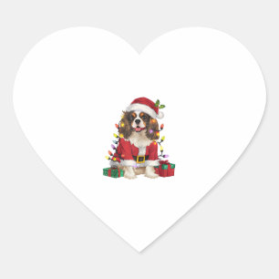 Xmas Lighting Cavalier King Charles Spaniel Dog Ch Heart Sticker