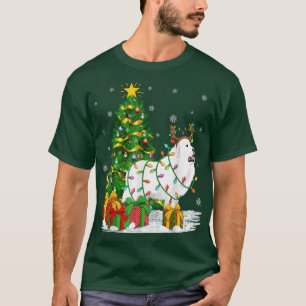 Xmas Lighting Matching Reindeer Great Pyrenees Chr T-Shirt