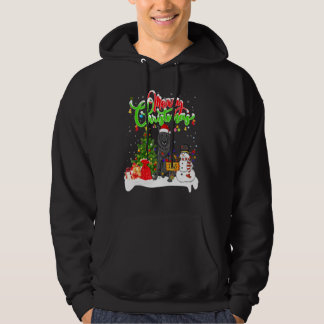 Xmas Lighting Matching Santa Belgian Sheepdog Dog  Hoodie